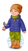 Плакат А3 Мальчик со снегирем