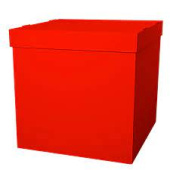 Коробка сюрприз для воздушных шаров 70х70х70см Красная