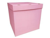 Коробка сюрприз для воздушных шаров 70х70х70см Розовая