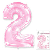Шар фольга Цифра 40''/Fm Розовая Pink "2"