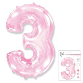 Шар фольга Цифра 40''/Fm Розовая Pink "3"