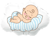 Шар фольга фигура новорож Малыш на облачке 24"/60*65см