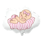 Шар фольга фигура новорож Малышка на облачке 24"/60*65см