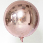 Шар Сфера 3D Bubble Бабблс 18'' металлик Розовый 46см