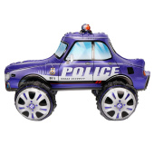 Шар фольга фигура Машина Полицейская синяя 25" 63см