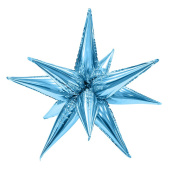 Шар фольга Звезда 3D составная 26" 66см Холодный голубой