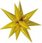 Шар фольга Звезда 3D составная 26" 66см Золото Gold