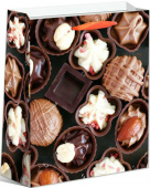 Пакет бумага Шоколадные конфеты 24х18х9см