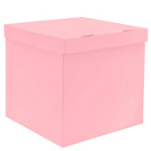Коробка сюрприз для воздушных шаров 60х60х60см Розовый Перламутр