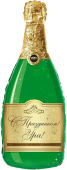 Шар фольга фигура Бутылка Шампанское С Праздником 37'' 94см