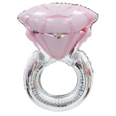 Шар фольга фигура Кольцо с розовым бриллиантом 30" 76см ВС