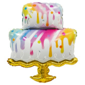 Шар фольга фигура Торт радуга Rainbow cake 33" 83см ВС