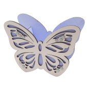 Ящик декор дерево Сверкающая бабочка Лиловый с блестками 19х27х13см 1шт