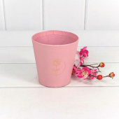Коробка для цветов Ваза Тиснение Цветок Розовый 10,6х10,7см 1шт