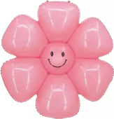 Шар фольга фигура Цветок Ромашка воздух Розовый 43'' 109см FL