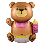 Шар фольга фигура Медвежонок для девочки 47'' 119см FL