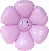 Шар фольга фигура Цветок Ромашка воздух Сиреневый 35'' 89см FL