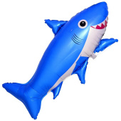 Шар фольга фигура море Акула Счастливая синий 39'' 99см Fm
