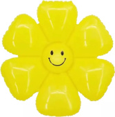 Шар фольга мини цветок Ромашка Желтый 17'' 43см FL