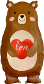 Шар фольга фигура Мишка с сердцем 31'' 79см FL
