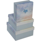 Коробка квадрат Элеганс звездочка Голубой Градиент с блестками