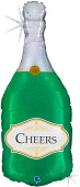 Шар фольга фигура Бутылка Шампанское Голография 36'' 91см