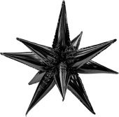 Шар фольга Звезда 3D составная 26” 66см Черная Black AG