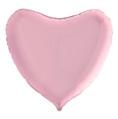 Шар фольга без рисунка 36" сердце Розовый Heart P Pink пастель GR