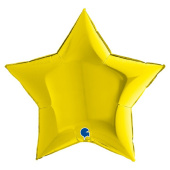 Шар фольга без рисунка 36'' звезда Желтый Yellow металлик GR