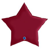 Шар фольга без рисунка 36'' звезда Красный вишневый Cherry сатин GR