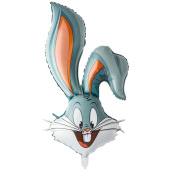 Шар фольга фигура голова Кролик улыбчивый 70см 28" 100см 40" ВЗ