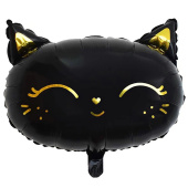 Шар фольга фигура голова Кошка черная 48см 19" ВЗ