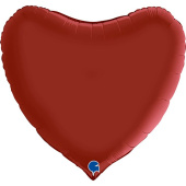 Шар фольга без рисунка 36" сердце Красный Rubin Red сатин GR