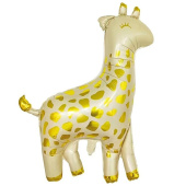 Шар фольга фигура Жираф белое золото 100см 40" 200см 80" ВЗ