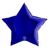 Шар фольга без рисунка 36'' звезда Синяя яркая Blue Capri металлик GR