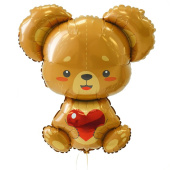 Шар фольга фигура Мишка с валентинкой LOVE BEAR 33" 85х69см Fm