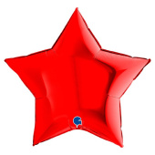 Шар фольга без рисунка 36'' звезда Красная Red металлик GR
