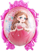 Шар фольга фигура зеркало Принцессы Розовый 27'' 69см FL