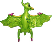 Шар фольга фигура 3D Динозавр Птеродактиль Зеленый 32'' 81см FL