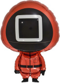 Шар фольга фигура Кальмаргейм Игра в креветку Квадрат Красный 31'' 79см FL