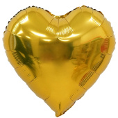 Шар фольга без рисунка 18'' сердце Золото Heart Gold металлик ВС