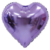 Шар фольга без рисунка 18'' сердце Сиреневое Purple сатин ВС