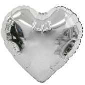 Шар фольга без рисунка 18'' сердце Серебро Silver металлик ВС