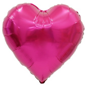 Шар фольга без рисунка 18'' сердце Фуксия Heart Hot Pink сатин ВС