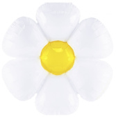Шар фольга мини цветок Ромашка Смайл Белый 17'' 43см FL