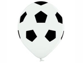 Шар латекс 14"/Bb пастель Мяч футбол классика шелкография (25шт)