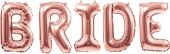 Шар фольга Буквы Надпись BRIDE Розовое Золото 16'' 41см FL