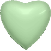 Шар фольга без рисунка 9'' сердце Олива с клапаном AG