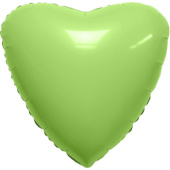 Шар фольга без рисунка 9'' сердце Фисташка с клапаном AG