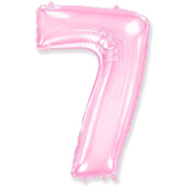 Шар фольга Цифра 40''/Fm Розовая Pink "7"
